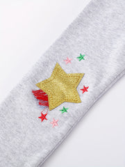 Girls Unicorn Star Leggings Soft Cotton Embroidered Slim Fit