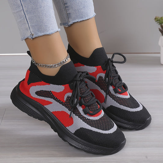 Women's Breathable Running Shoes Soft Sole Lace-up Casual Sneakers