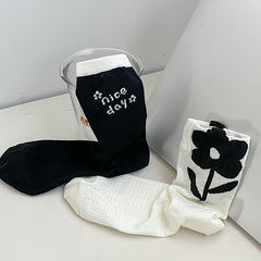 Floral Print Socks Mid Tube Stockings