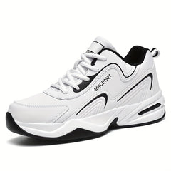 Men's Block Letter Print Chunky Sneakers