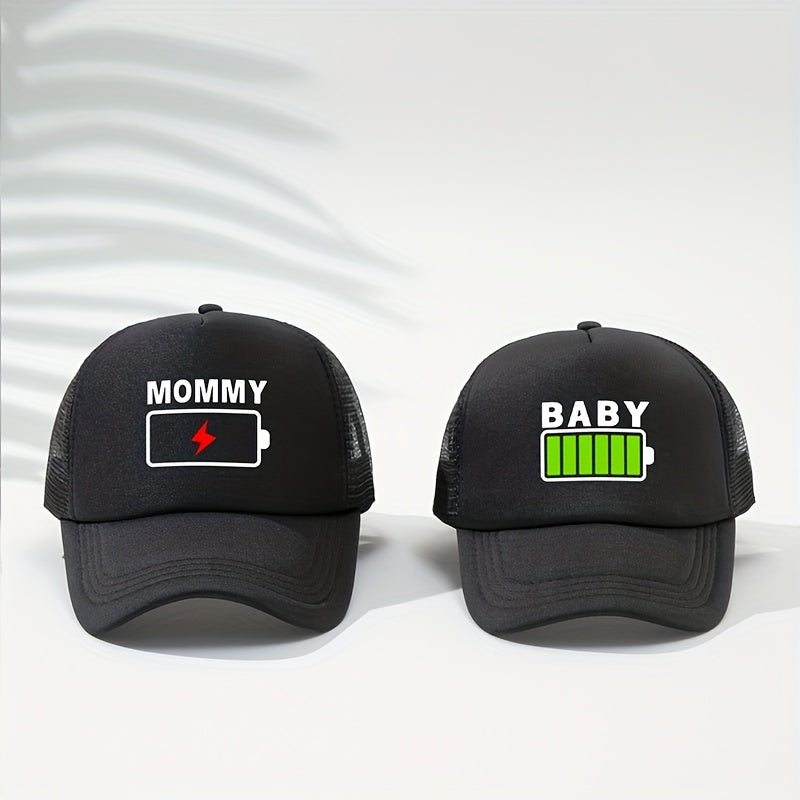 Mesh Printe Electronic Baseball Cap Sunshade Trucker Hat