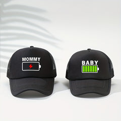 Mesh Printe Electronic Baseball Cap Sunshade Trucker Hat