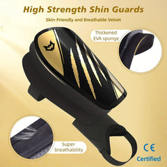 Double Layer Adjustable Soccer Shin Guards Lightweight Knee Protective Gear