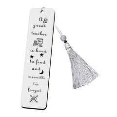 1pc Tassel Stainless Steel Metal Bookmark Gift For Teachers And Students