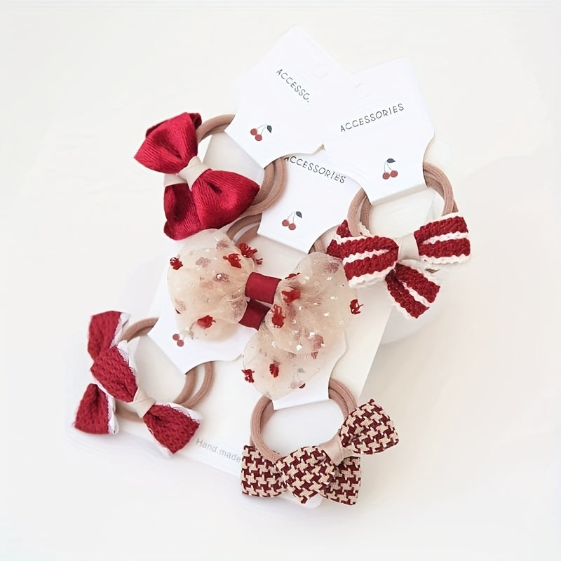 10Pcs Colorful Bow Hair Ties for Baby Girls Toddler