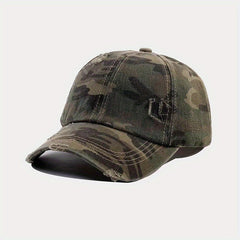 Washed Distressed Baseball Cap Camouflage Leopard Print Dad Hats Adjustable