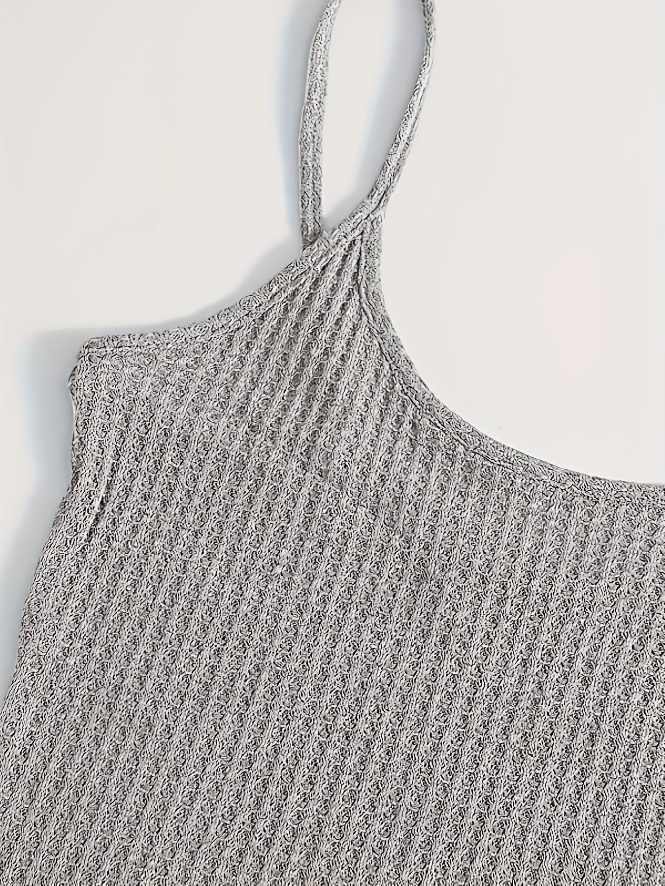 Solid Waffle Lounge Set Cami Top & Pants Women's Loungewear