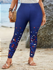 Star Print High Rise Leggings