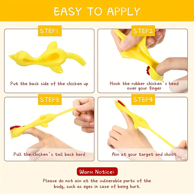 29pcs Flying Chicken Slingshot Flicking Rubber Chickens Adult Party Favors