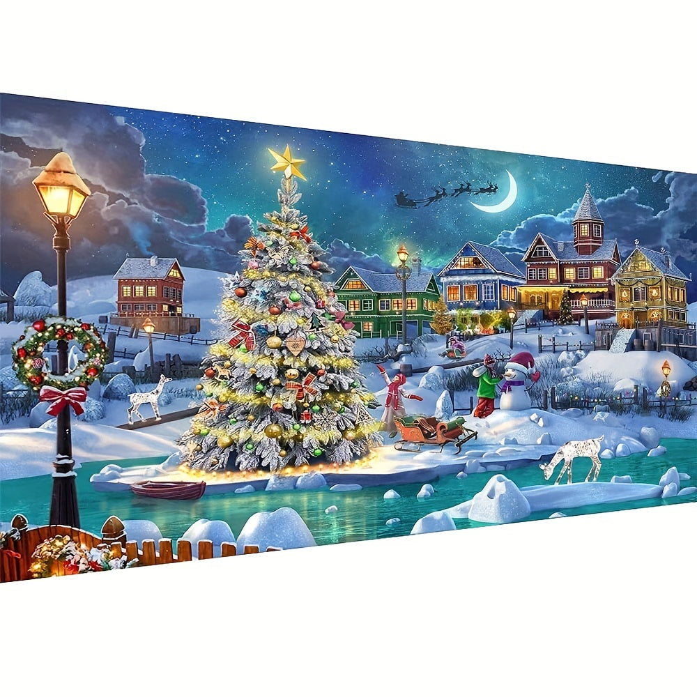 5D DIY Christmas Snow Scenery Diamonds Art Kit 70x40cm