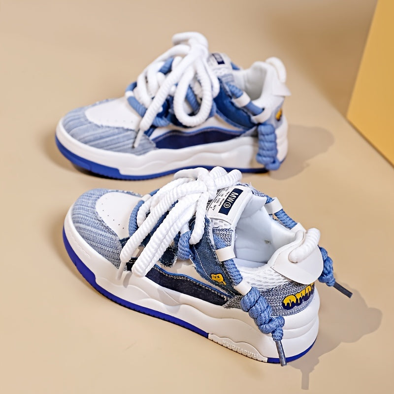 Women's Chunky Sneakers Lace Up Flat Heighten Skate Shoes