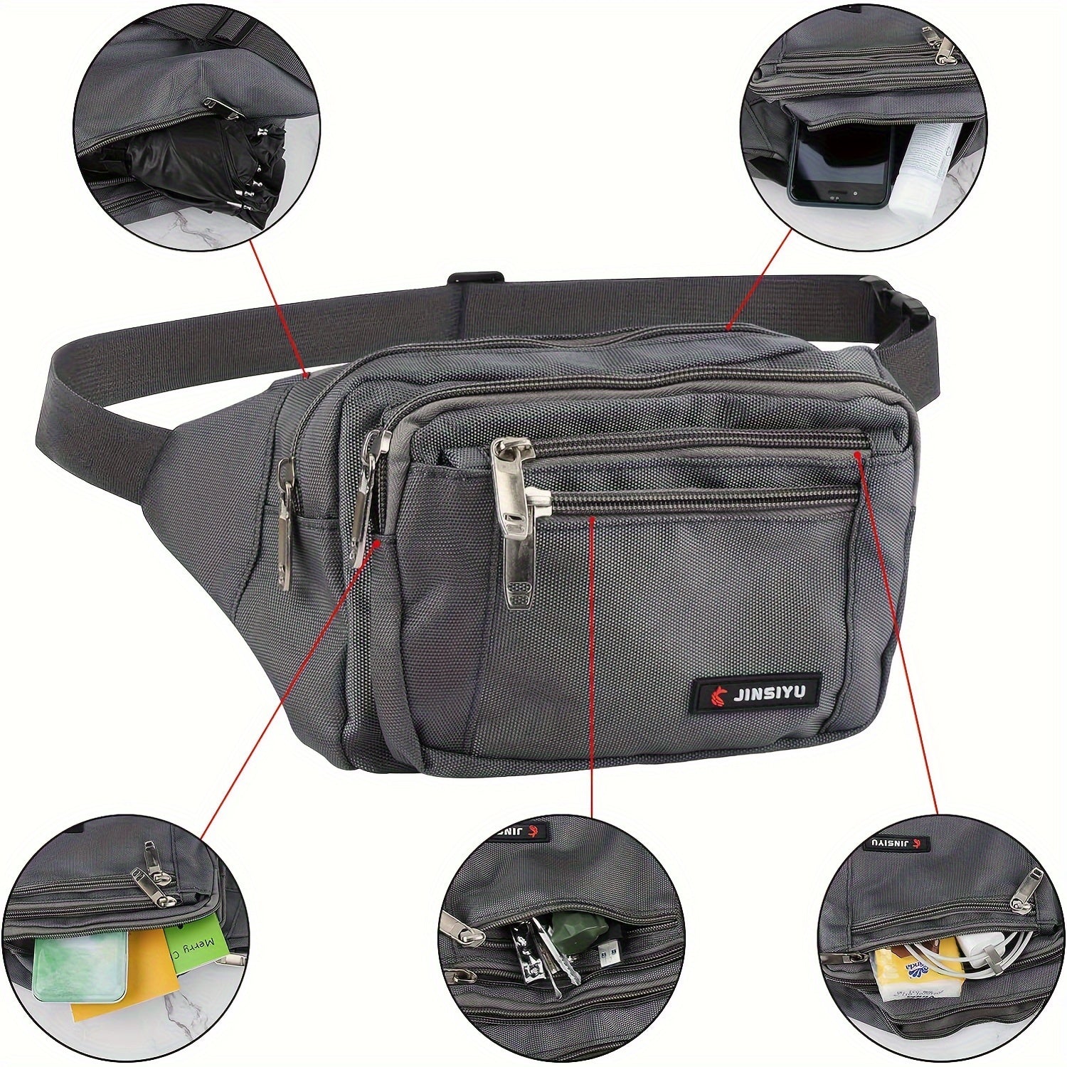 Outdoor Oxford Cloth Shoulder Bag Gray