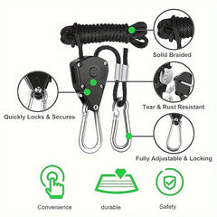 Adjustable Lifting Rope for Planting & Lights Tent Clamp Hanger