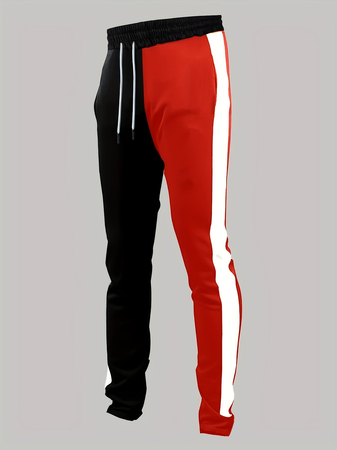 Contrast Drawstring Sweatpants Slim Fit Casual Joggers