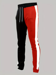 Contrast Drawstring Sweatpants Slim Fit Casual Joggers