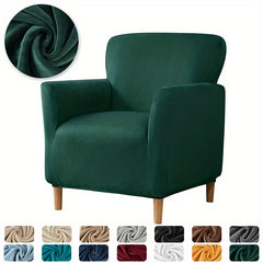 1pc Soft Armchair Slipcovers Elastic Velvet Club Tub Chair Slipcovers