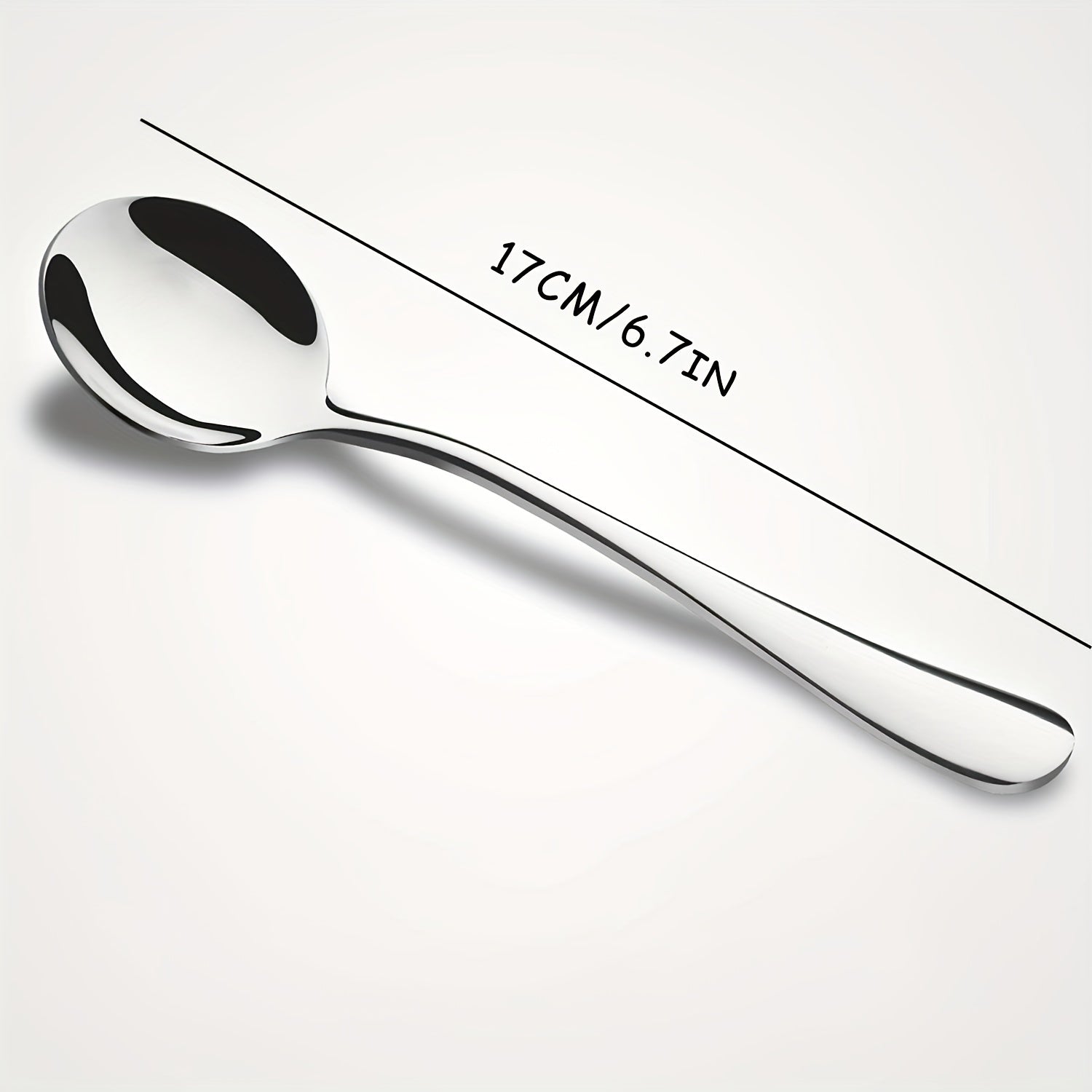 6pcs Soup Spoon Stainless Steel Large Round Spoon Heavy Duty Tableware