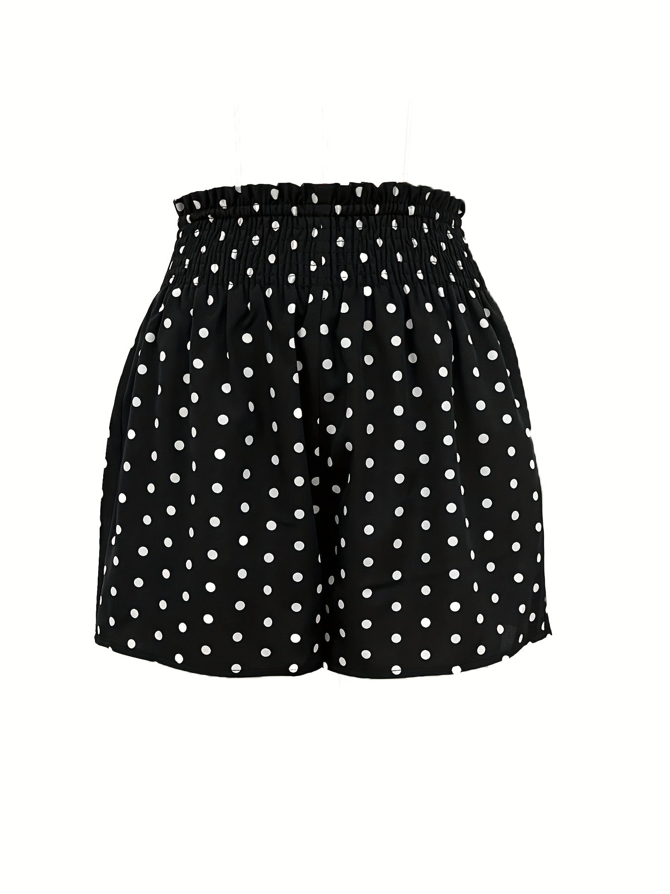 Polka Dot Ruched Shorts Women's Clothing