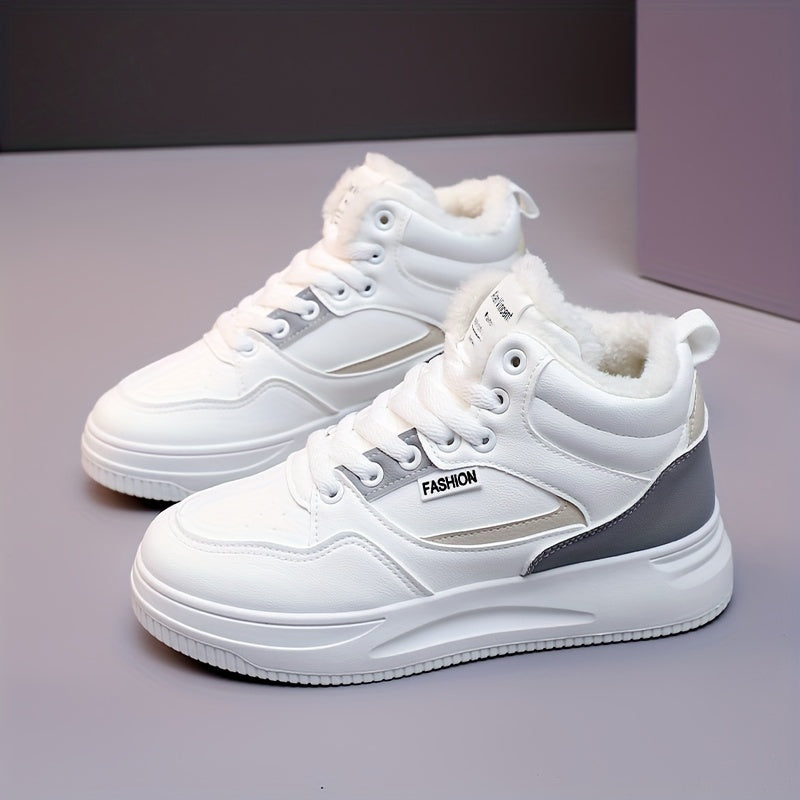 Plush Inner Lace-up Skate Shoes for Women