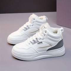 Plush Inner Lace-up Skate Shoes for Women