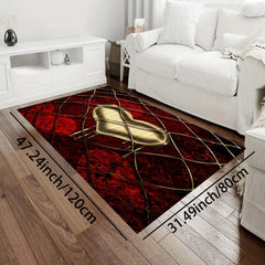 Decorative Rug Lattice Print Washable Carpet Living Room Bedroom Decor