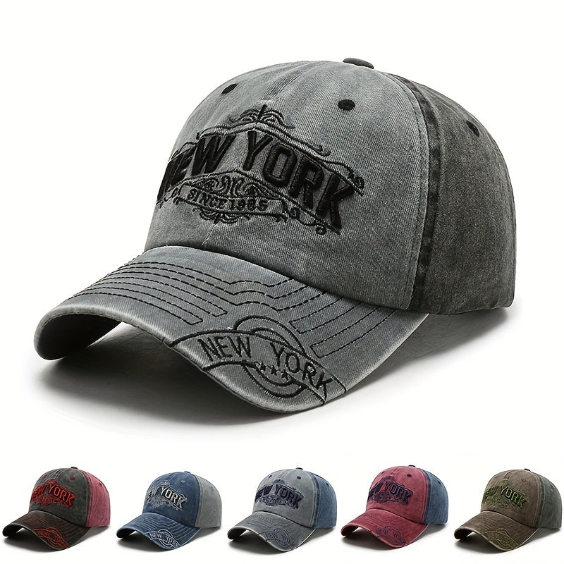 Vintage Baseball Cap YORK Embroidered Letter Duck Tongue Cap Men's Hat