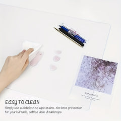 Clear Desk Mat Heat Resistant Waterproof PVC Protector Anti-static Writing Mat