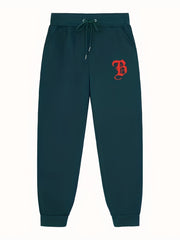 B Print Joggers Men s Casual Regular Stretch Waist Drawstring Sweatpants