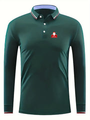 Men's Long Sleeve Lapel Sports Shirt for Spring Fall Winter
