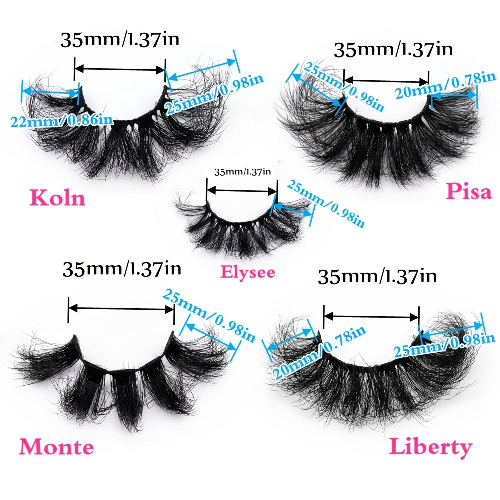 4 Pairs 25mm 5D Fluffy Natural Faux Mink Eyelash Extension