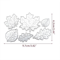 6Pcs Set Maple Leaf Metal Cutting Dies for Scrapbooking and Card Making DIY