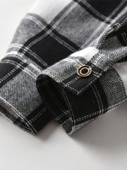 Baby Plaid Shirts Long Sleeve Button Down Blouse Tops For Boys And Girls