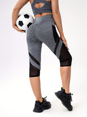 High Waist Mesh Yoga Leggings with Pocket Hip Lifting