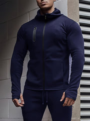 Men's Hooded Zipper Jacket for Outdoor Sports