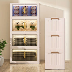 1pc Foldable Storage Box Cabinet Plastic Snack Shelf