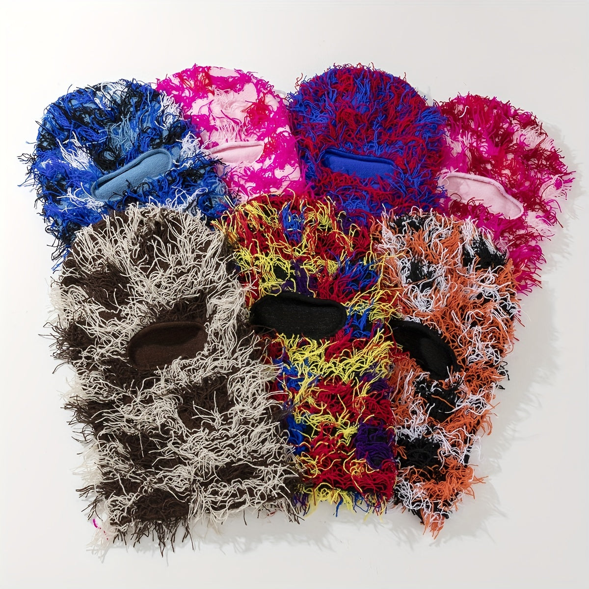 Colorful Tassel Balaclava Hip Hop Knit Hat Full Cover Ski Mask Unisex Y2K