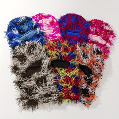 Colorful Tassel Balaclava Hip Hop Knit Hat Full Cover Ski Mask Unisex Y2K