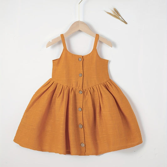 Toddler Baby Girls Cotton Cami Dress Summer Pleated Dress