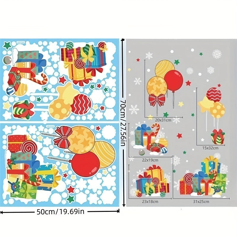 XL Double Sided Christmas Window Clings - Adorable Decorative Stickers