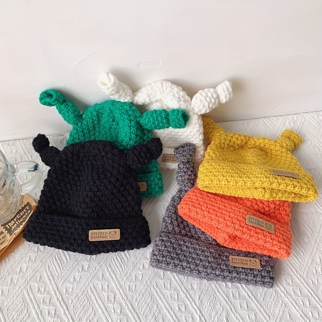 Cartoon Style Eye Knitting Baby Hat Warm Woolen Hat