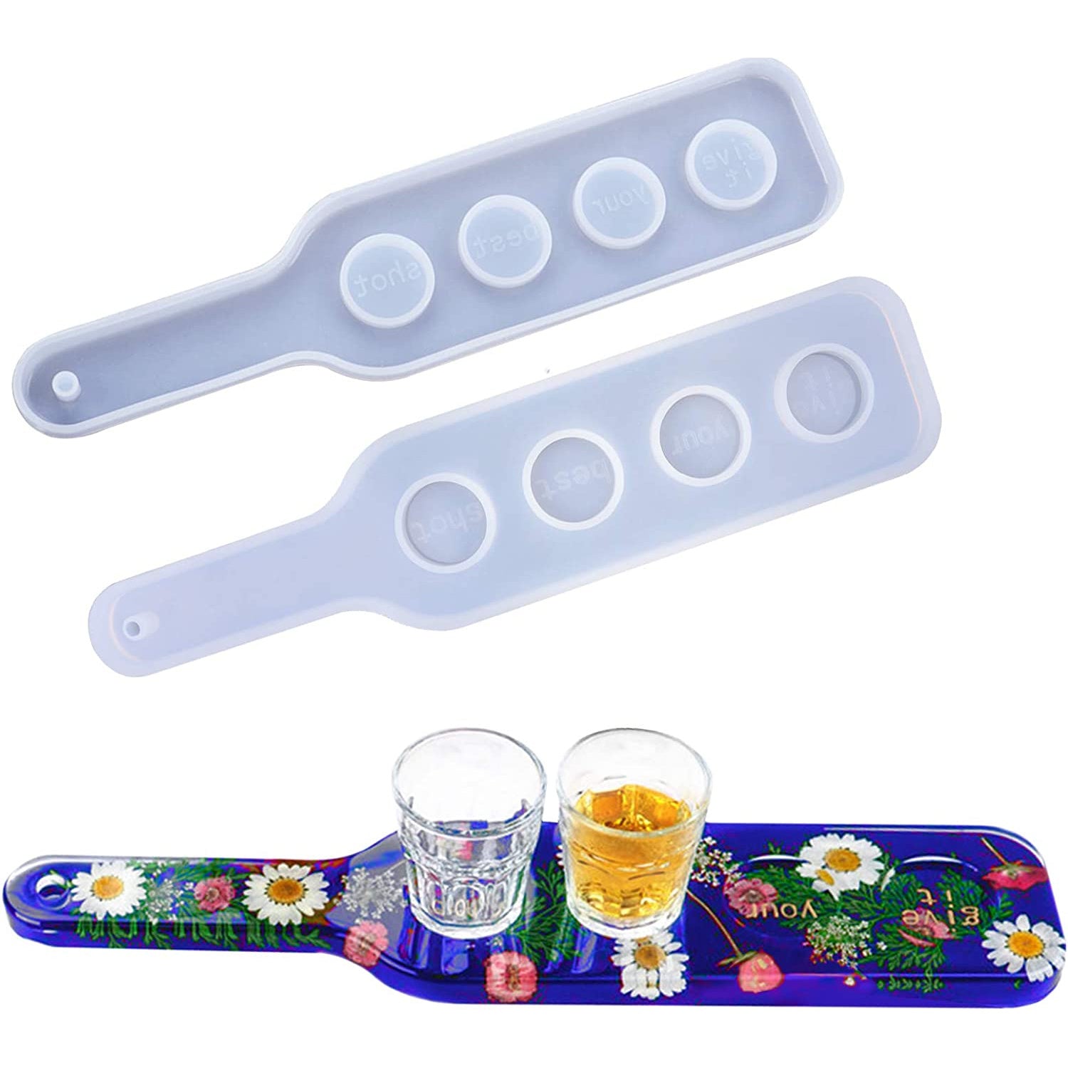 Resin Crystal Drop Glue Wine Glass Tray Beer Rack Silicone Mirror Mold
