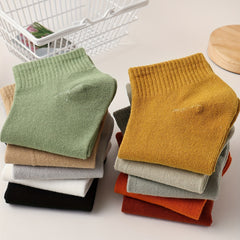 10 Pairs Solid Crew Sports Socks Women's Stockings & Hosiery