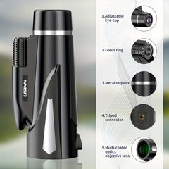 HD Waterproof Monocular BAK4 Prism Bird Watching Hiking Camping