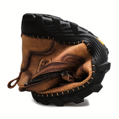 Men's Zipper Hiking Boots, Durable & Comfy for Camping