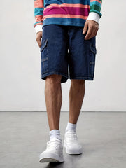 Men's Street Style Denim Shorts Loose Fit Casual Summer Wear