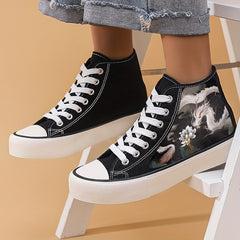 Girl's Dragon Pattern Skate Shoes Comfy Non Slip Casual Breathable Sneakers