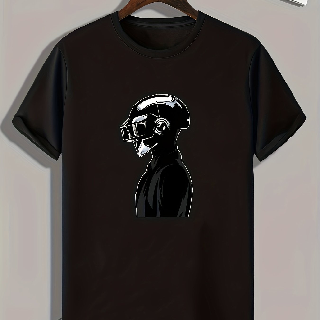 Helmet Man Pattern Print Men's Comfy Sports T shirt Graphic Tee