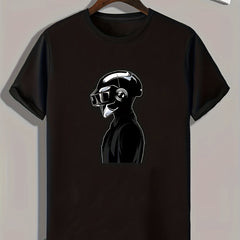 Helmet Man Pattern Print Men's Comfy Sports T shirt Graphic Tee