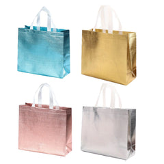 4pcs Glitter Golden Gift Bags Reusable Tote Bag Birthday Party