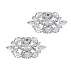 Crystal Shoe Buckles Women Faux Pearl Shoe Clips DIY Craft Decoration